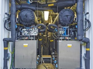 70 Prozent / Anlage wird am Markt für Sekundärregelleistung teilnehmen [Innenansicht Elektrolyseur (Quelle: Strom zu Gas) ] Innenansicht Elektrolyseur (Quelle: Strom zu Gas) 