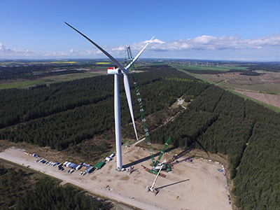 Die Prototyp-Anlage im dänischen Østerild wurde nur wenige Monate nach der Produktvorstellung auf der Messe EWEA Offshore errichtet. / pressebild: Siemens