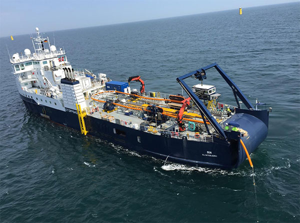 CT Offshore’s Cable Laying Vessel SIA installed the first cable on DONG Energy’s Gode Wind Offshore Wind Farm