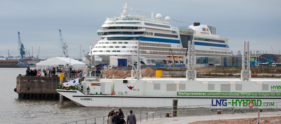 Weltpremiere: AIDAsol erstmals mit emissionsarmem Strom aus LNG beliefert / Pressebild: AIDAsol Copyr_Becker_Marine_Systems