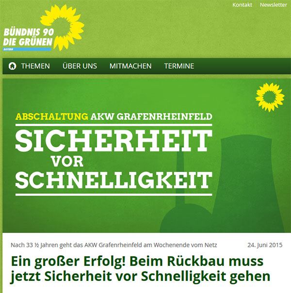 Beim Rückbau vom AKW-Grafenrheinfeld muss jetzt Sicherheit vor Schnelligkeit gehen