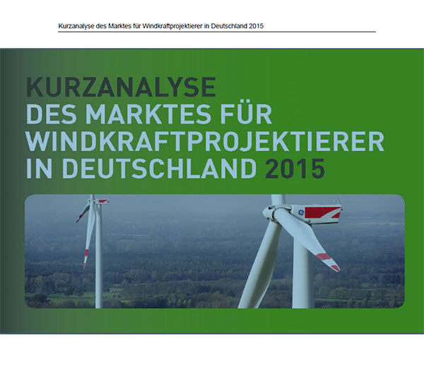 Aktuelle Marktstudie "Kurzanalyse des Marktes für Windkraftprojektierer in Deutschland 2015"