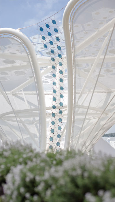 Auf der Expo 2015 in Mailand sind die energieerzeugenden Solarbäume der Blickfang im Deutschen Pavillon Pressebild: Lapp GmbH / © 2015 Florian Lein - Photography