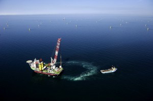 Erfolgreicher Lärmschutz beim Bau der Fundamente für Gode Wind / Pressebild: DONG Energy