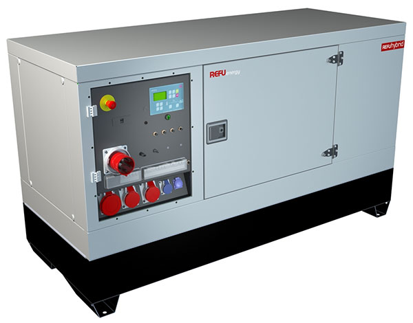 Das Prinzip hierfür ist simpel aber effizient Läuft der Generator, versorgt er die angeschlossene Applikation mit Strom und lädt gleichzeitig die im REFUhybrid verbaute Batterie auf. Der Clou: Ist diese geladen, schaltet sich der Generator aus und die zusätzliche Batteriepower liefert die benötigte Energie. Das Aufladen erfolgt dabei wesentlich rascher als das Entladen. / Pressebild