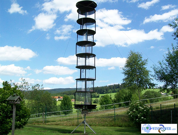 Foto zeigt eine Anlage mit acht Windmodulen