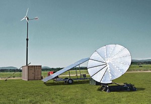 Das hybride dezentrale Energiesystem CrossPower von Pfisterer ermöglicht erstmals eine zuverlässige unabhängige Stromversorgung in Krisengebieten auf Basis erneuerbarer Energien. / Pressebild