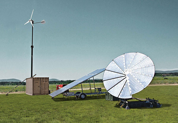 Das hybride dezentrale Energiesystem CrossPower von Pfisterer ermöglicht erstmals eine zuverlässige unabhängige Stromversorgung in Krisengebieten auf Basis erneuerbarer Energien. / Pressebild