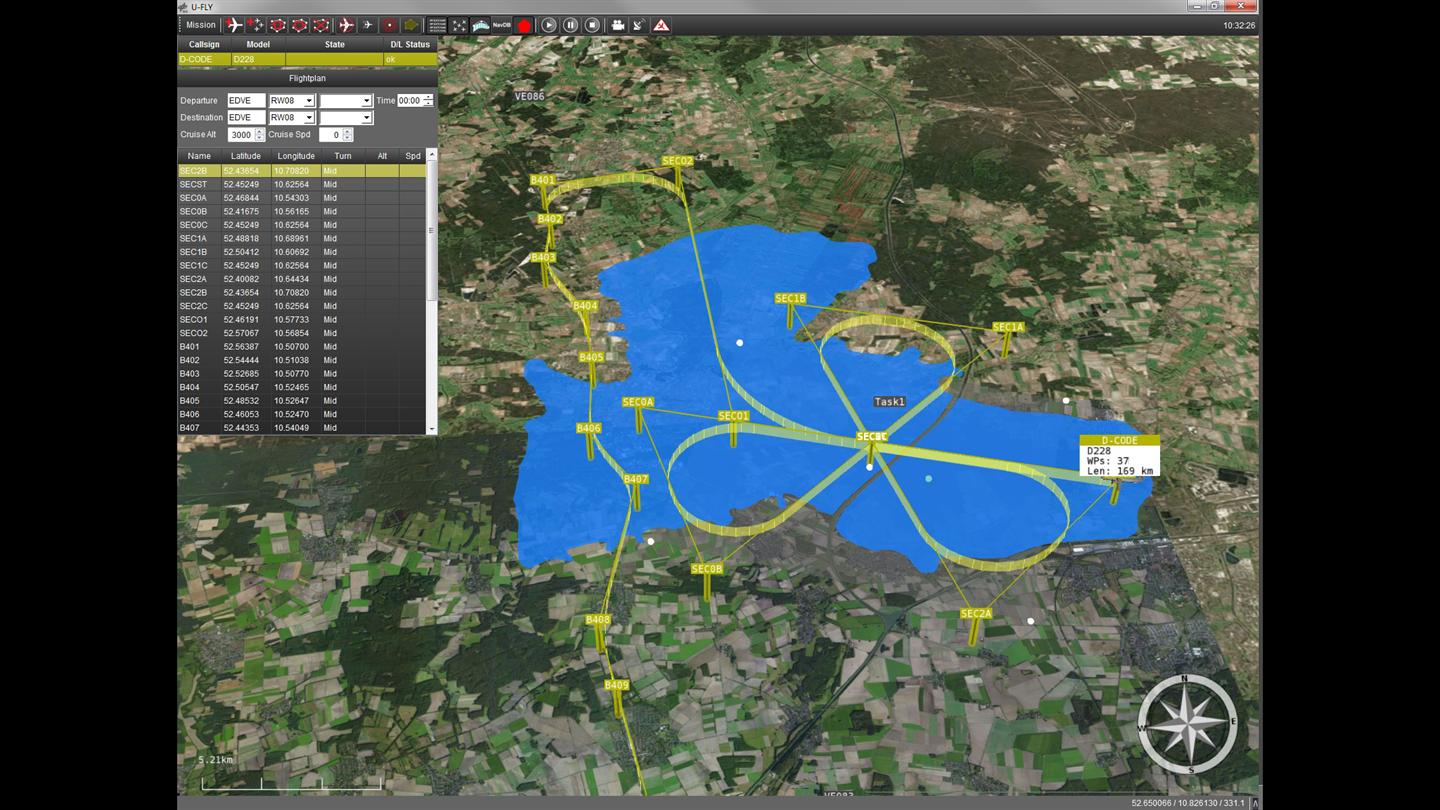 Schleifenflug mit Autopilot / Pressebild: DLR