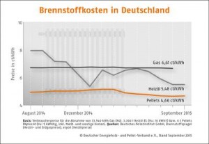 Brennstoffkosten (Deutscher Energieholz- und Pelletverband e.V. / Solvis)
