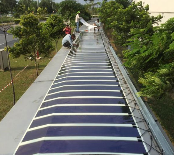 Nachhaltige Stadtentwicklung mit organischen Solarfolie von Heliatek