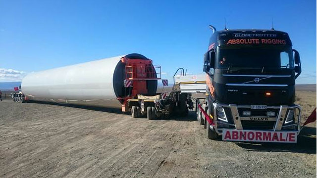 The purchase of a total of forty axle lines of SCHEUERLE-KAMAG K25 and three sets of wind tower adapters has significantly advanced the business of Absolute Rigging & Transport CC / Photo: