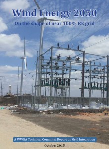 Wind Energy 2050: On the Shape of Near 100% Renewable Energy Grid