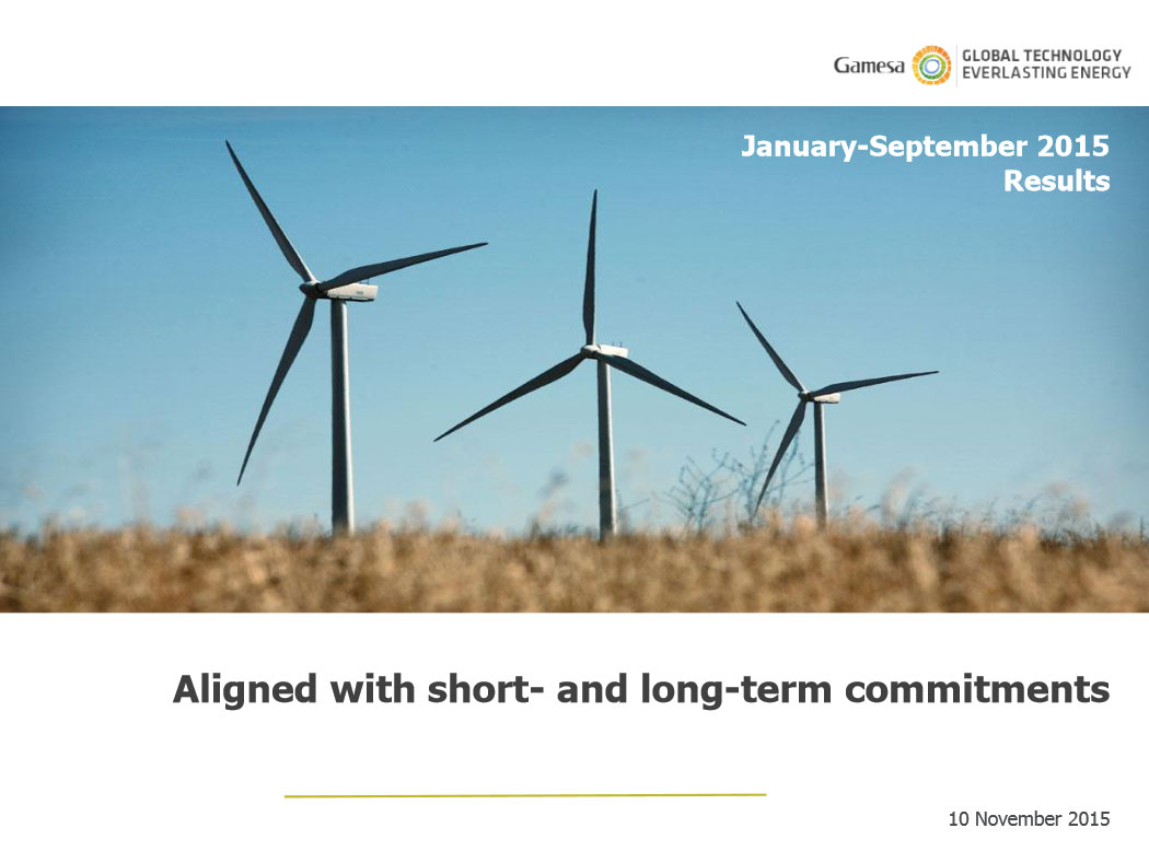 Gamesa Results Nov. 2015