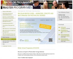 Mehr unter www.srh-hochschule-berlin.de/solar-winter-school