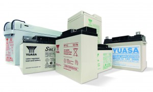 Bildunterschriften (Quelle: YUASA): Bild: Produktsortiment der YUASA-Batterien für industrielle Anwendungen.