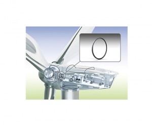 Um die Lager von Windkraftanlagen zuverlässig abzudichten, hat Freudenberg Sealing Technologies die Materialfamilie „Ventoguard“ entwickelt / Pressebild