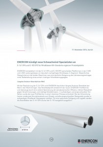 ENERCON kündigt neue Schwachwind-Spezialisten an