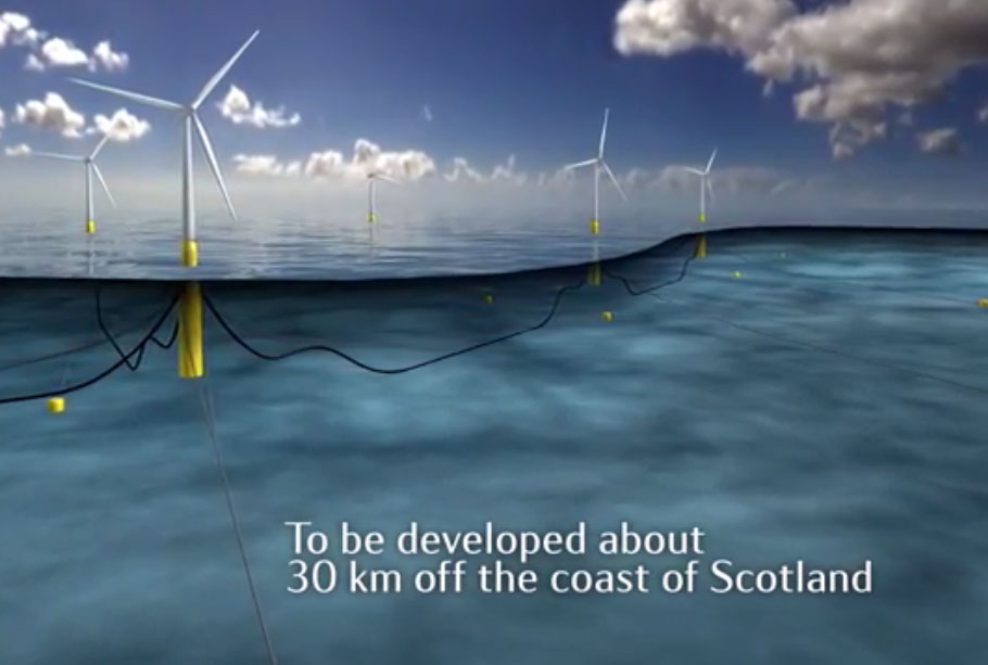 The worlds first floating wind farm / Video