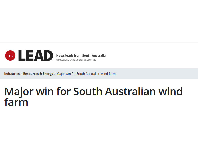 SOUTH Australia has reaffirmed its position as a renewable energy powerhouse following the awarding of a major contract to a wind farm in the state’s Mid North.