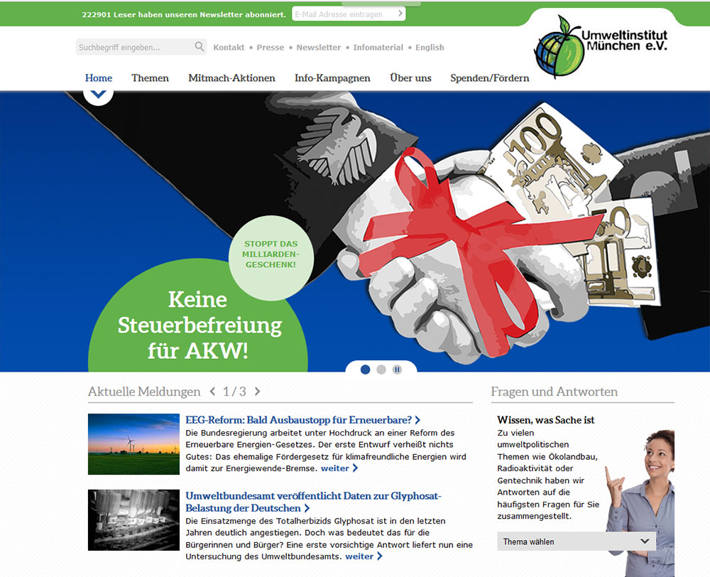 Die Brennelemente-Steuer muss bleiben! http://www.umweltinstitut.org/home.html