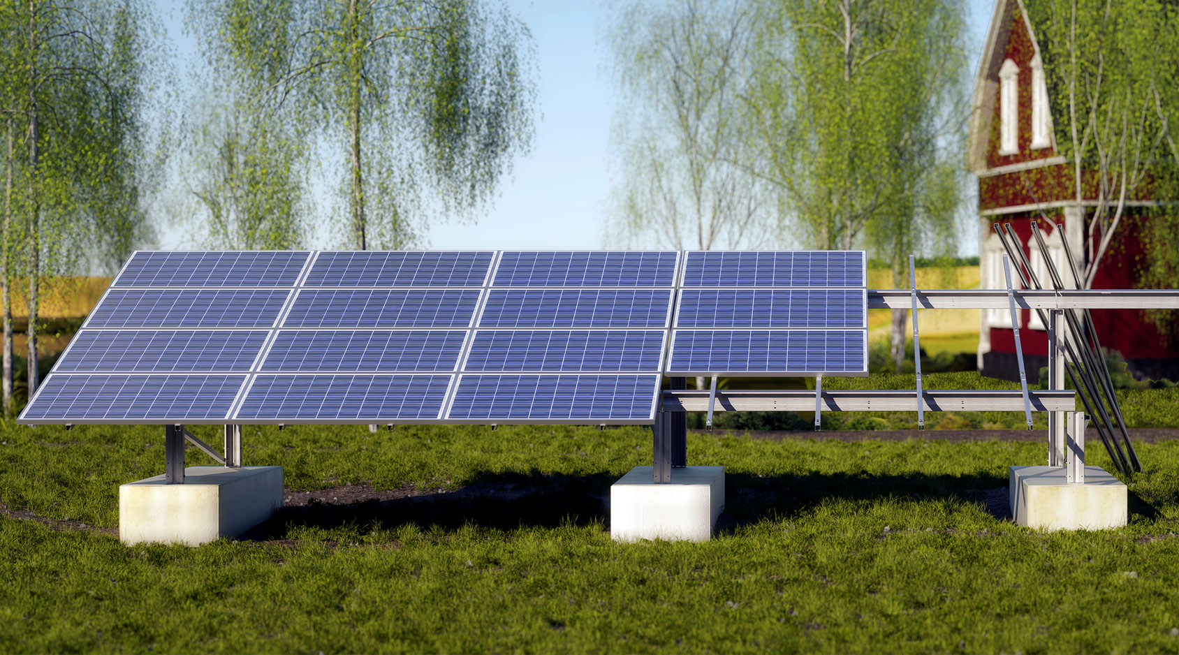 8 kWp-Anlage bestehend aus Basismontagekit und zwei Erweiterungskits / pressebild
