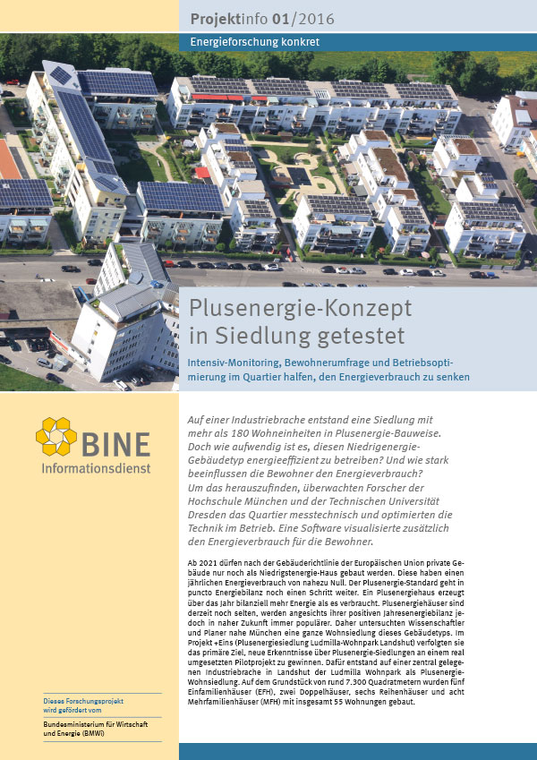 Die Plusenergie-Siedlung Landstuhl besteht aus 13 Ein- und Zweifamilienhäuser sowie acht Mehrfamilienhäusern. Große Teile der Dächer sind mit Photovoltaikanlagen bestückt (© Ludmilla-Wohnpark GmbH).