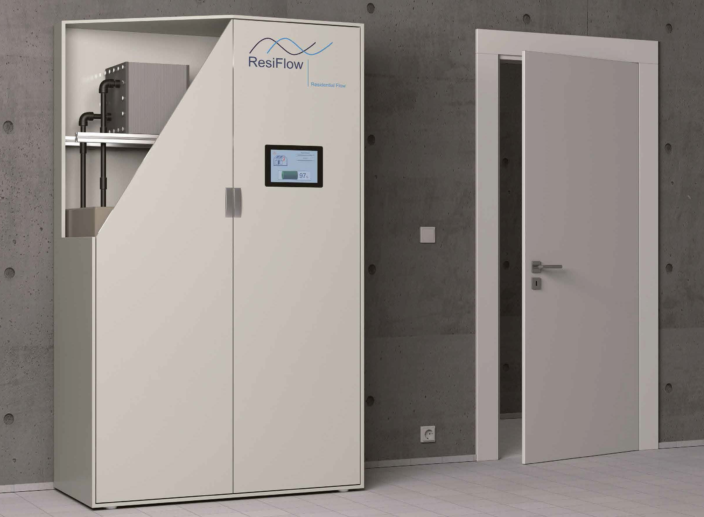 Der ResiFlow-Heimenergiespeicher lässt sich an individuelle Kundenanforderungen anpassen und kombiniert intrinsische Sicherheit mit Kosteneffizienz / © 2016 EWE-Forschungszentrum für Energietechnologie e.V.