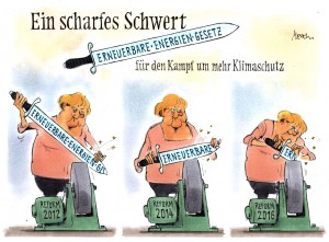 Bundeskanzlerin Angela Merkel ist promovierte Atomphysikerin und bestimmt die Richtlinien der Politik. Weiß sie, was sie tut? / Pressebild:  copyright mester-kari@gmx.de