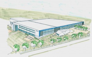 Der zweite Bauabschnitt mit 10.500m² schafft notwendige Kapazitäten für den Ausbau im Bereich Automobil- und Antriebstechnik / Pressebild: ebm-papst