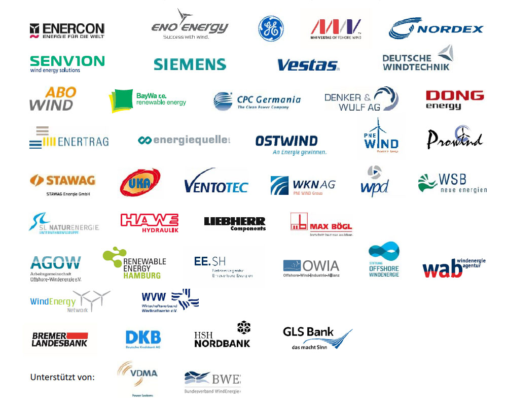 Unternehmen der Windindustrie mit Unterstützung von VDMA und BWE