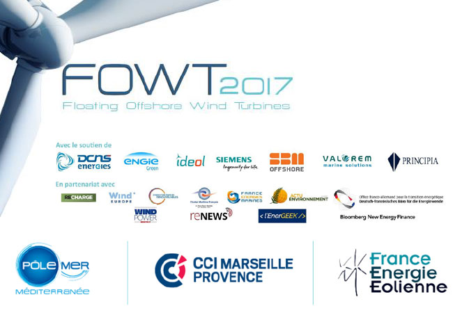 Das weltweit größte Event für die schwimmende Offshore-Windenergieanlage "FOWT" kehrt am 15. und 16. März 2017 nach Marseille zurück.