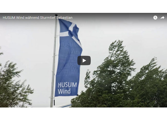 HUSUM Wind während Sturmtief Sebastian / Videobild