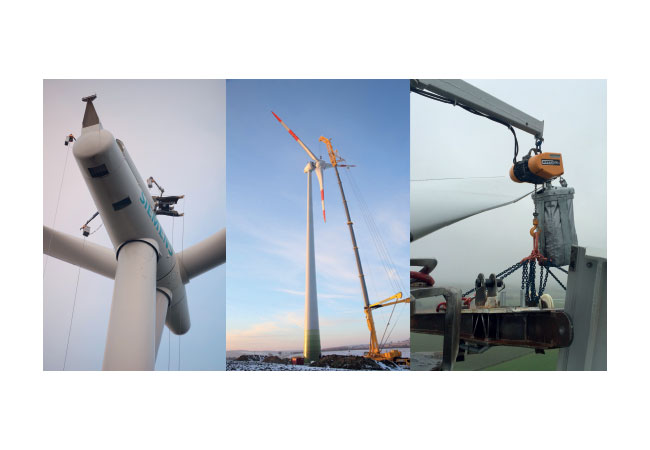 Einsatz von Kranen und Hebeeinrichtungen bei Windenergieanlagen Onshore und Oshore