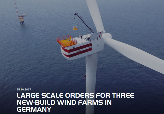 Pressebild: Large scale orders for three new-build wind farms in Germany