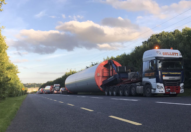 Pressebild: Spezial-Transporte von Windanlagen in Irland, Großbritannien und Europa