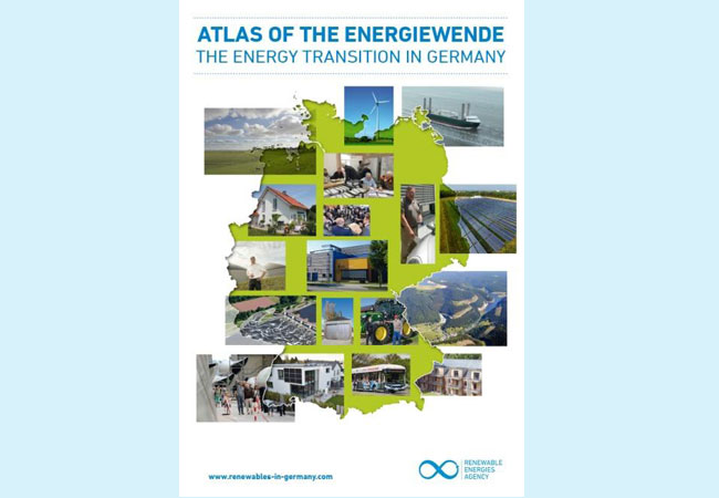 Pressebild: Der Energiewendeatlas Deutschland 2030 der Agentur für Erneuerbare Energien (AEE) liegt jetzt auch auf Englisch vor.