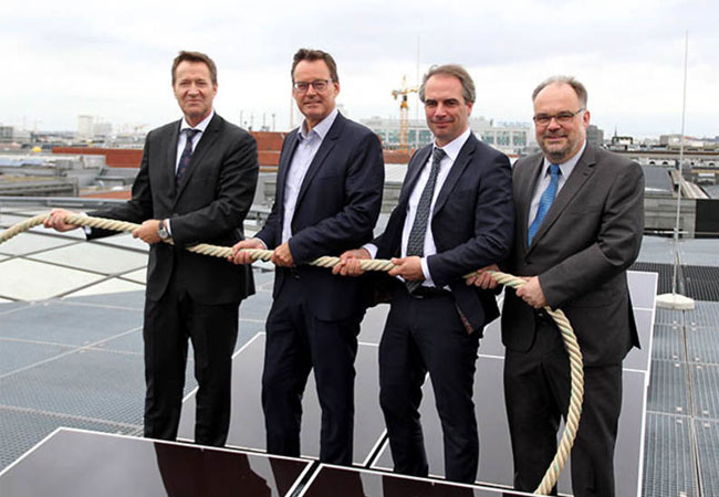 Pressebild: Verbände der Solarwirtschaft, Immobilienwirtschaft und Mietervertretung ziehen an einem Strang für Mieterstrom. Foto: BSW-Solar / Upmann