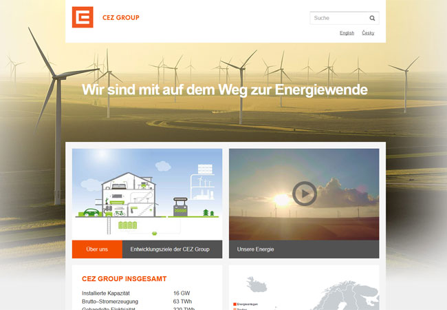 CEZ-Internet: www.cez.cz/de