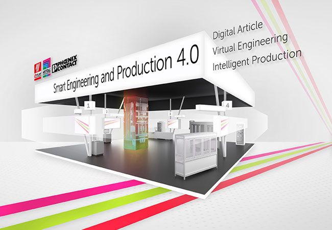 Pressebild: Wie gelingt es, industrielle Engineering- und Produktionsprozesse durchgängig zu digitalisieren? Konkrete Antworten gibt das Technologienetzwerk „Smart Engineering and Production 4.0“ auf der Hannover Messe 2018 (Halle 8, Stand D28).