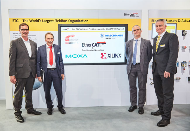 Pressebild: EtherCAT-Ansatz von führenden TSN Switch-Herstellern unterstützt