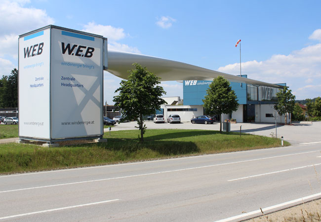 Pressebild: W.E.B-Betriebsgebäude (c) WEB Windenergie AG