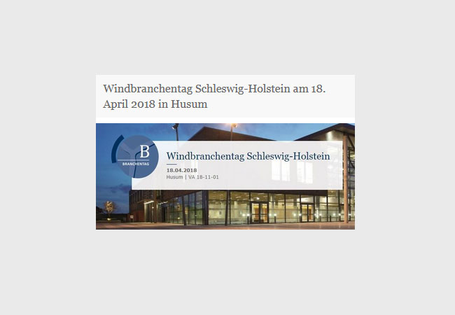 Windbranchentag Schleswig-Holstein am 18.04.2018