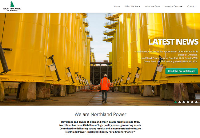 Northland Power Internetauftritt: http://www.northlandpower.ca/