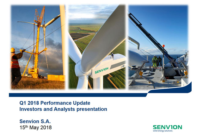 Quartalsbericht von Senvion für das erste Quartal