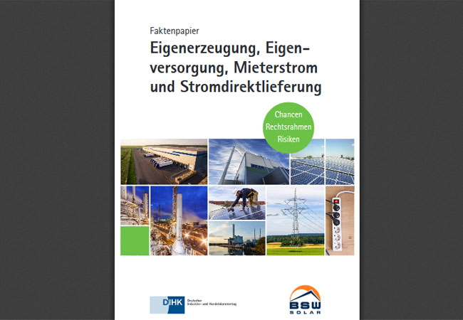 Neuer Leitfaden von DIHK und BSW-Solar zur solaren Eigen- und Direktversorgung