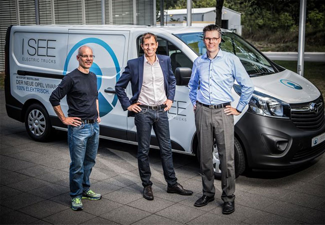 Pressebild: Christian v. Hösslin, Andreas Pfeffer und Thomas Wächter (v.l.n.r.) bilden die I SEE Electric Trucks GmbH und treiben gemeinsam die E-Mobilität im Nutzfahrzeugsegment voran Bildcredit: I SEE Electric Trucks GmbH