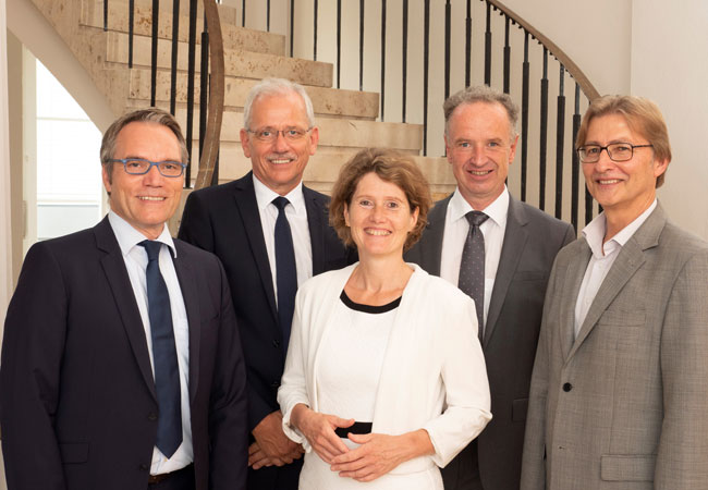 Pressebild: Der Aufsichtsrat der ABO Wind AG mit (von links) Josef Werum, Norbert Breidenbach, Eveline Lemke, Jörg Lukowsky und Dr. Uwe Leprich / Copyright ABO Wind AG