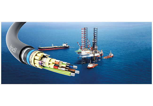 PB: Armiertes Multi-Ethernet-Kabel von Hradil Spezialkabel für anspruchsvolle Off-Shore-Anwendungen.