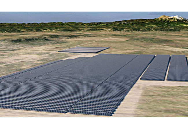 PB: BU: Noch ist es nur eine Animation: Wenn der Solarpark Spanish Peaks am Netz ist wird er Strom für rund 28.000 US-Haushalte liefern. © juwi AG